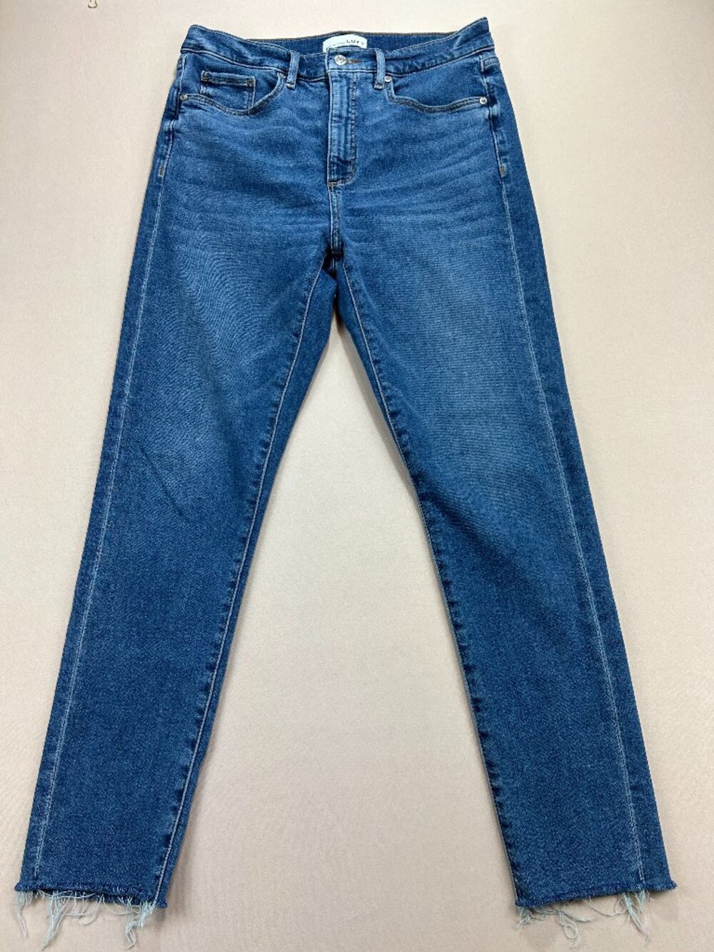 Loft Jeans Women's Size 6 Blue Denim High Rise The Skinny Stretch Raw Hem